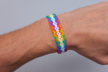 Friendship bracelet with beautiful colourful gradient