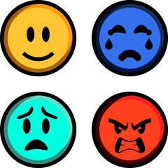 faces exprecion happy angry, sad,  and fearfull