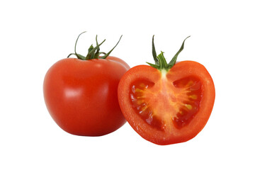 Ripe tomatoes on transparent with PNG
