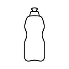 Bottle icon. Black contour linear silhouette. Vertical front side view. Editable strokes. Vector simple flat graphic illustration. Isolated object on a white background. Isolate.