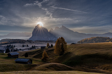 Fototapeta Plener fotograficzny jesień w Dolomitach obraz