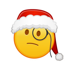 Christmas face with monocle Large size of yellow emoji smile