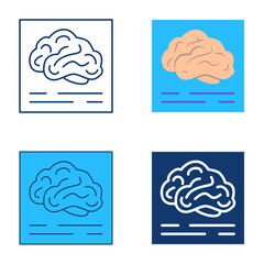 Neurology icon set in flat and line style