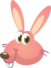 Happy cute bunny cartoon. Easter vector rabbit  illustration