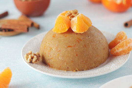 Mandarin halva dessert, traditional Greek dessert