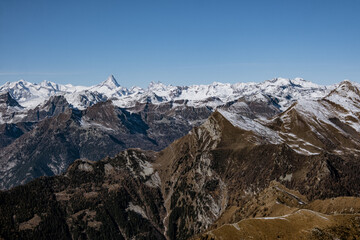 Il Finsteraarhorn, Alpi Bernesi, visto dalla vetta del Pizzo Scheggia, Onsernone Alpi Lepontine, Valle Vigezzo, Italia