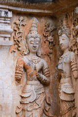 Fototapeta na wymiar Ancient angel statue in a Thai temple