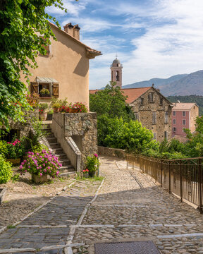 The beautiful little town of Corte on a summer morning, Corse, France.