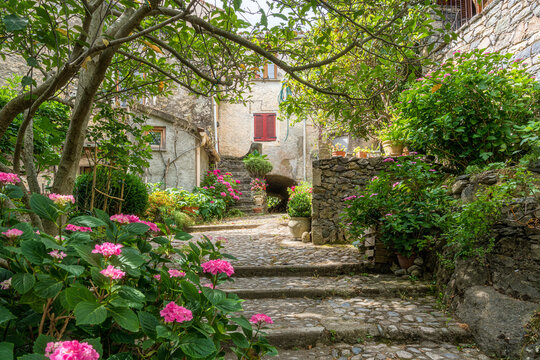 The beautiful little town of Corte on a summer morning, Corse, France.
