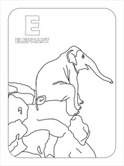 Elephant Sitting on Stone Coloring Pages
