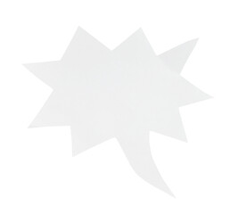 Paper bubble text in abstract shape. Bubble speech in white crumpled paper texture.