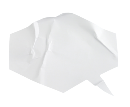 Paper bubble text in hexagon shape. Bubble speech in white crumpled paper texture. - Powered by Adobe