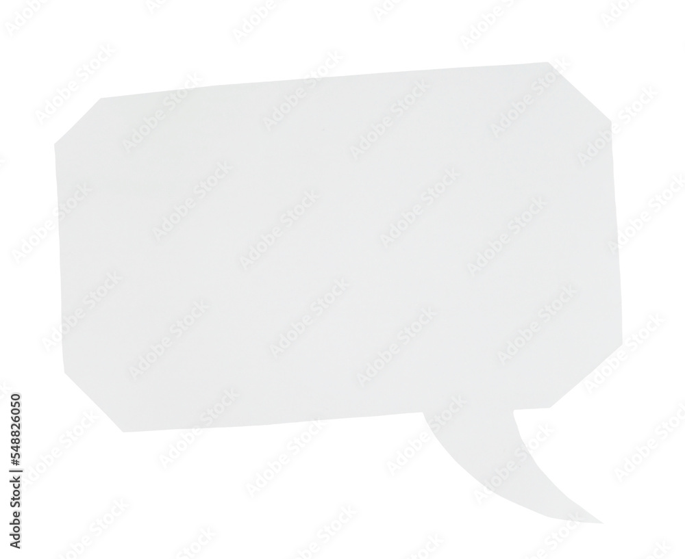 Fototapete paper bubble text in octagon shape. bubble speech in white crumpled paper texture.