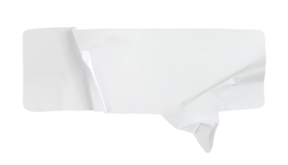 Paper bubble text in rectangle shape. Bubble speech in white crumpled paper texture.