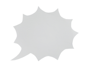Paper bubble text in abstract shape. Bubble speech in white crumpled paper texture.