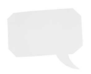 Paper bubble text in octagon shape. Bubble speech in white crumpled paper texture.