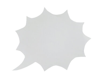Paper bubble text in abstract shape. Bubble speech in white crumpled paper texture.