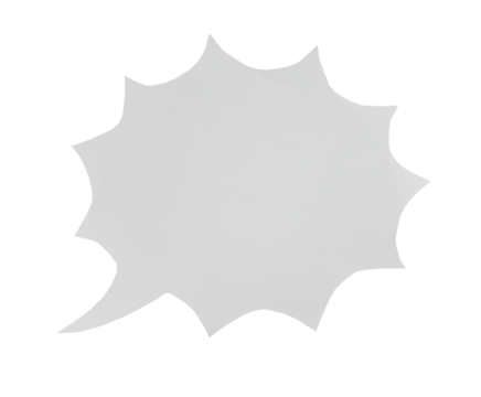 Paper bubble text in abstract shape. Bubble speech in white crumpled paper texture.