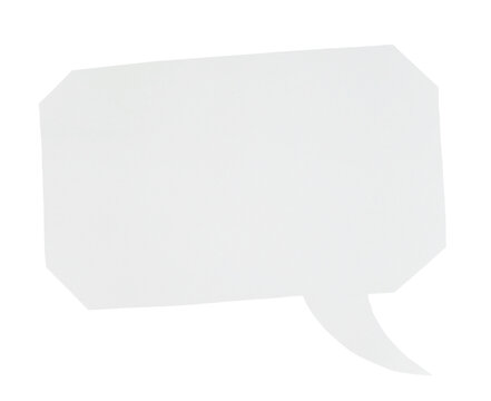 Paper bubble text in octagon shape. Bubble speech in white crumpled paper texture.