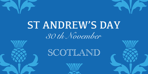 St. Andrew's day - National holiday in Scotland. Template for invitation, poster, flyer, banner, flag of Scotland. Vector illustration