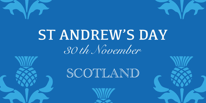 St. Andrew's day - National holiday in Scotland. Template for invitation, poster, flyer, banner, flag of Scotland. Vector illustration