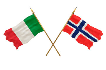 Background for designers. National Day. 3D model National flags Italy and Bouvet island