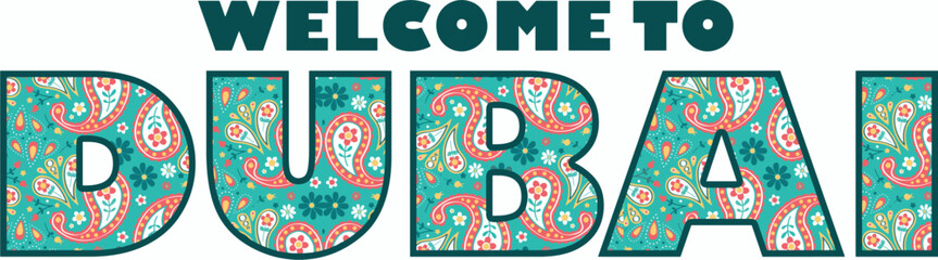 Welcome to Dubai logo, Dubai monogram vector illustration, Welcome to dubai emblem, symbol