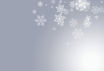 Silver Snowfall Vector Gray Background. Abstract