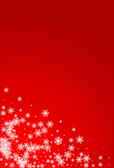 Gray Snowfall Vector Red Background. Sky White