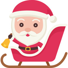Cute santa claus doodle vector icon