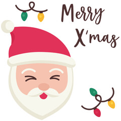 Cute santa claus doodle vector icon