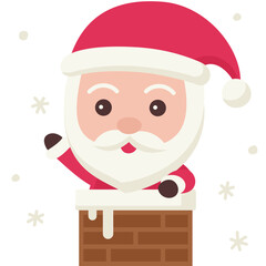 Cute santa claus doodle vector icon