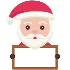 Cute santa claus doodle vector icon