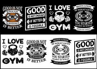 Fototapeta premium Workout, Gym, Fitness typography vintage print vector Gym Fitness Workout typography vector print design