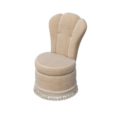 soft pouf isolate on a transparent background, interior furniture, 3D illustration, cg render