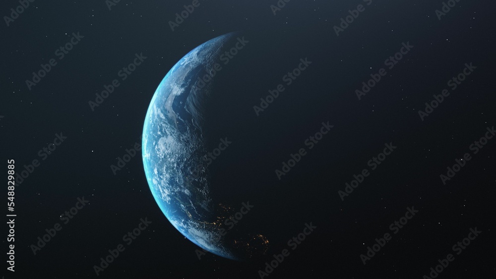 Aufkleber 3d rendering of the planet earth isolated in space.