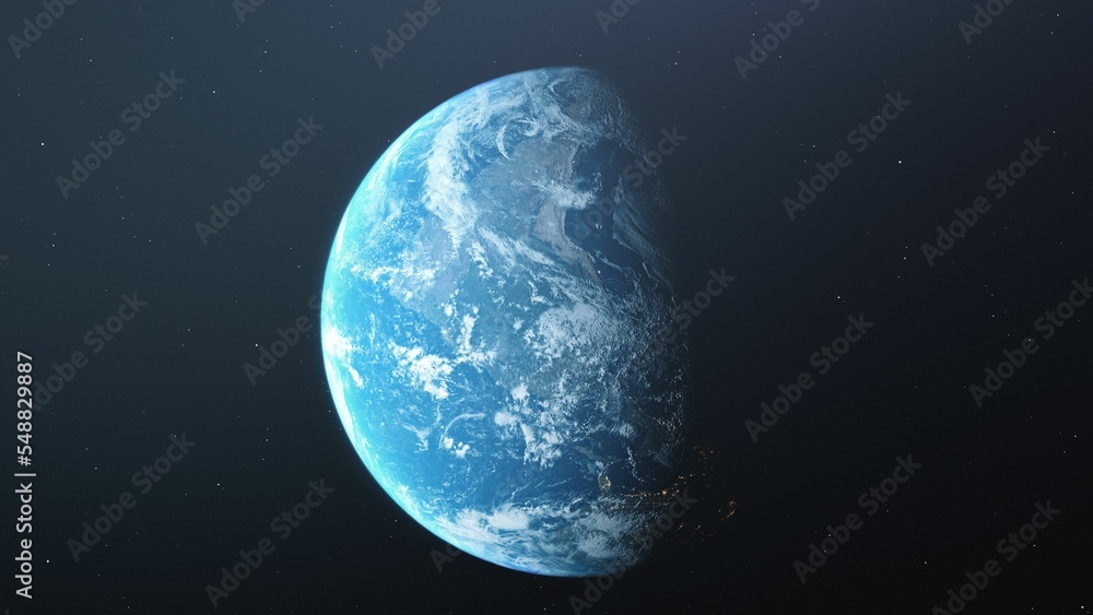 Poster 3d rendering of the planet earth isolated in space.