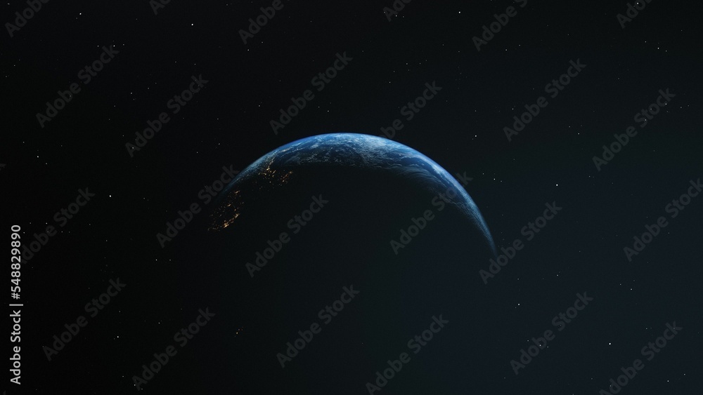 Poster 3d rendering of the planet earth isolated in space.