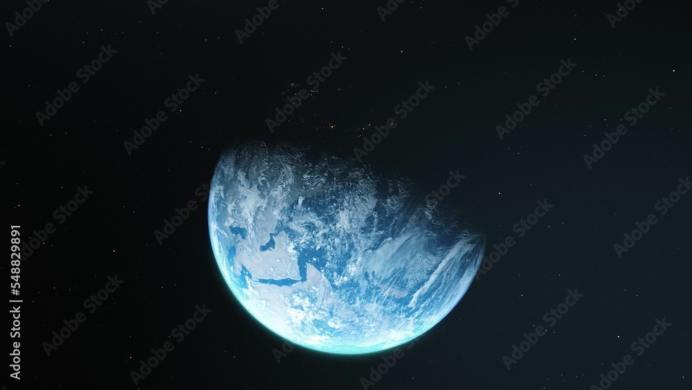 Poster 3d rendering of the planet earth isolated in space.