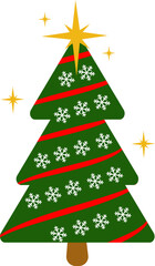 christmas tree with stars decor xmas