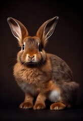Obraz premium rabbit on a black background