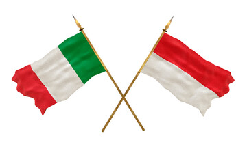 Background for designers. National Day. 3D model National flags Italy and Monaco