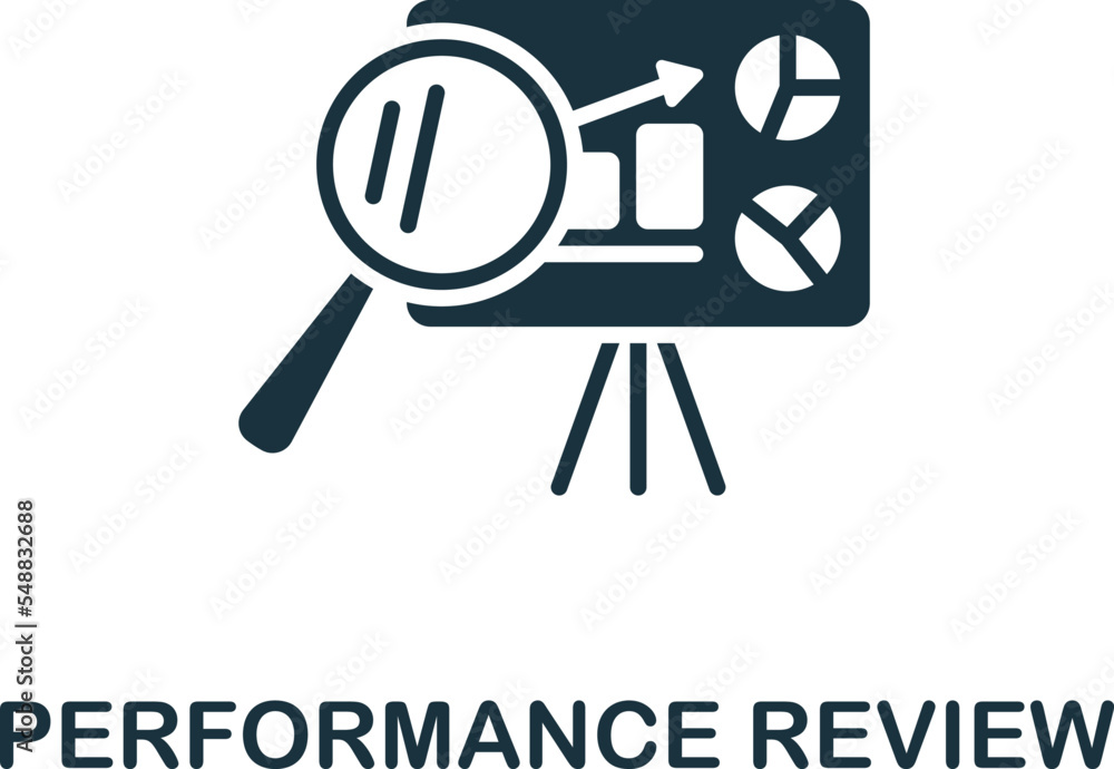 Poster performance review icon. monochrome simple talent development icon for templates, web design and inf