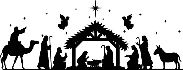 Nativity Scene, baby Jesus, Christmas, Christian vector, artwork, png, angle