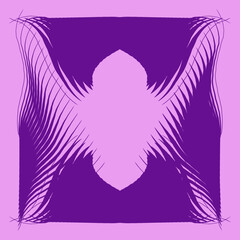 Tile with dark purple figure on light pink background