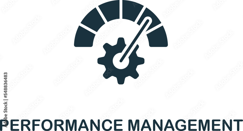 Poster performance management icon. monochrome simple talent development icon for templates, web design and
