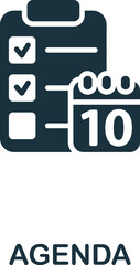 Agenda icon. Monochrome simple Time Management icon for templates, web design and infographics