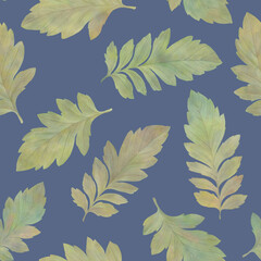 Fototapeta premium Watercolor seamless pattern autumn leaves. Abstract autumn background. Hand drawn illustration. Design for wedding invitations, greeting cards, wallpapers, wrapping paper.