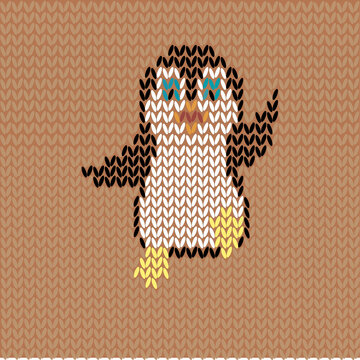 pingvin knitted vektor hande made soft small