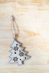 Christmas tree wood background vertical